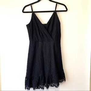 NWOT Xtraodinary - Black Lace Dress w/ Slanted Hem